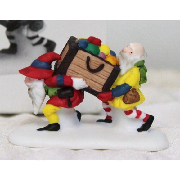 VTG 3 Pc Dept 56 Heritage Village Toymaker Elves 5602-2 Porcelain Figurines - Picture 4 of 11